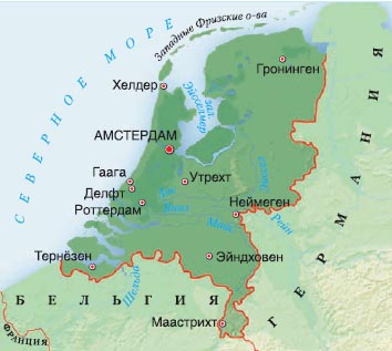 карта Нидерландов